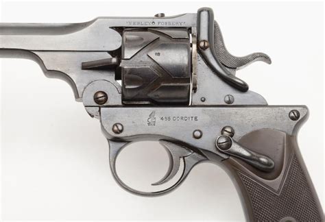Webley Fosbery Double Action Semi Automatic Revolver In 455 Caliber Serial Number 3282 On Right