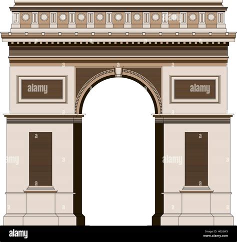 Arc De Triomphe Triumphal Arc In Paris France 2 Stock Vector Image