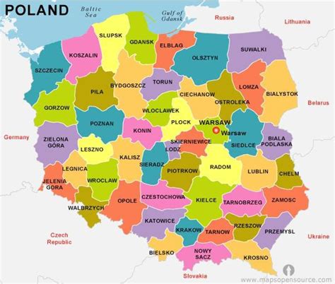 Karte Der Regionen Von Polen Politische Und Staatliche Karte Von Polen