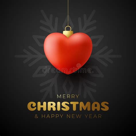 Christmas Love Heart Card Merry Christmas Lovely Greeting Card Stock