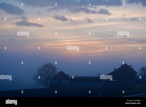 Beautiful Winter Morning Sky With Orange And Red Clouds Stock Photo Alamy