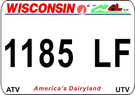 Wisconsin State Engraved Atvutv License Plate