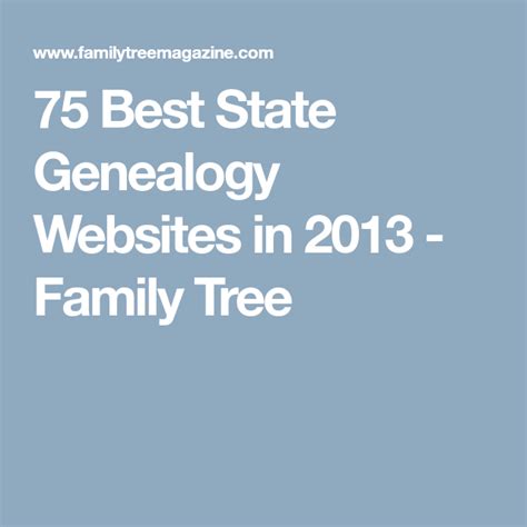 75 Best State Genealogy Websites In 2013 With Images Genealogy