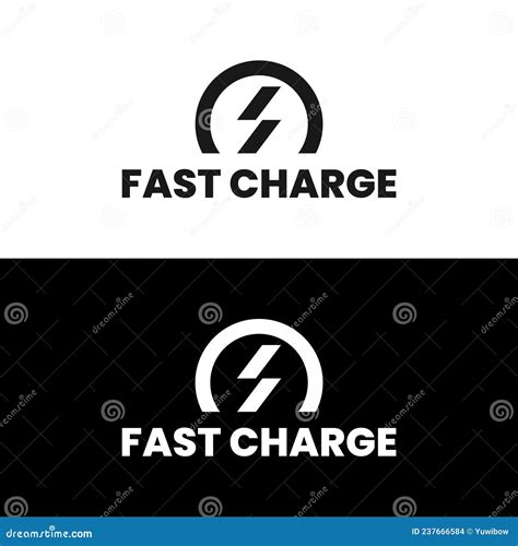 Fast Charge Logo Isolated On White Background Stock Vector