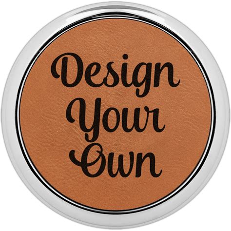 Design Your Own Leatherette Round Coasters W Silver Edge Set Of 4
