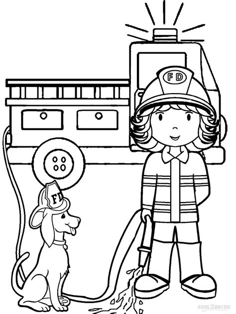 Drill Drawing Easy Coloring Pages Fireman Preschool Firefighter Fire