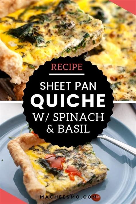 Sheet Pan Quiche With Spinach And Basil Recipe Recipes Breakfast