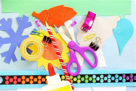 Craft Supply Tools For Kids School Paper Craft Stock Photo Image Of