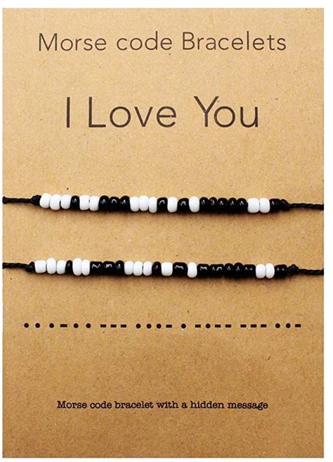 qiancraftkits i love you morse code bracelet couples matching bracelets for him and her