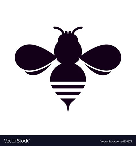 Download Bee Silhouette Royalty Free Vector Image - VectorStock