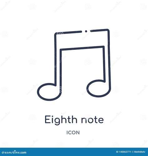 Eighth Note Icon From Music And Media Outline Collection Thin Line