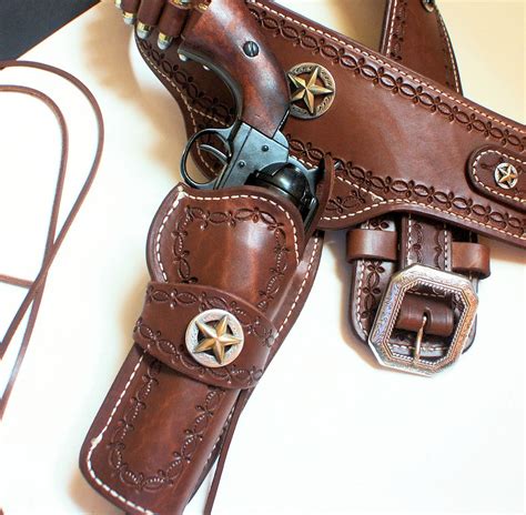 Hunting Holsters Western Cowboy Style Cowhide Leather Cartridge Belt Bullet Loops For Gun