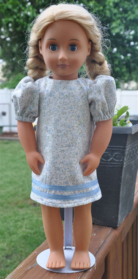 Pretty Blue Floral Print Dress For 18 Inch Dolls Fits Etsy Blue