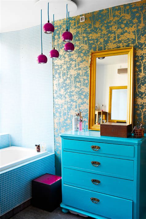 The walls are white but one wall and floor are clad with dark patterned tiles that make a statement, and this contrast looks. 15 Stunning Bathroom Design Ideas · Beautifulfeed
