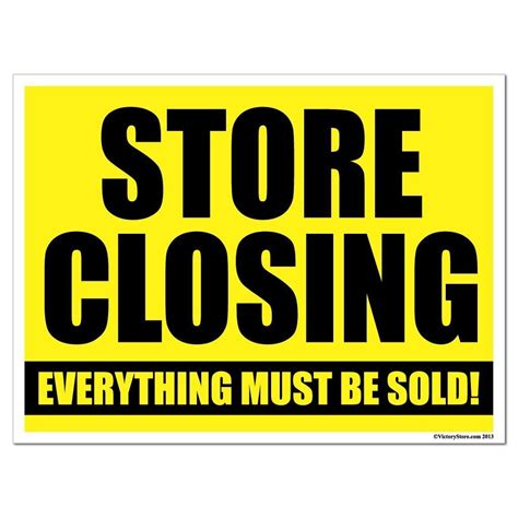 Store Closing Everything Must Be Sold Sign Or Sticker 6 Corrugated