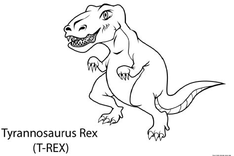 T Rex Dinosaur Coloring Book Pages For Kids To Printable