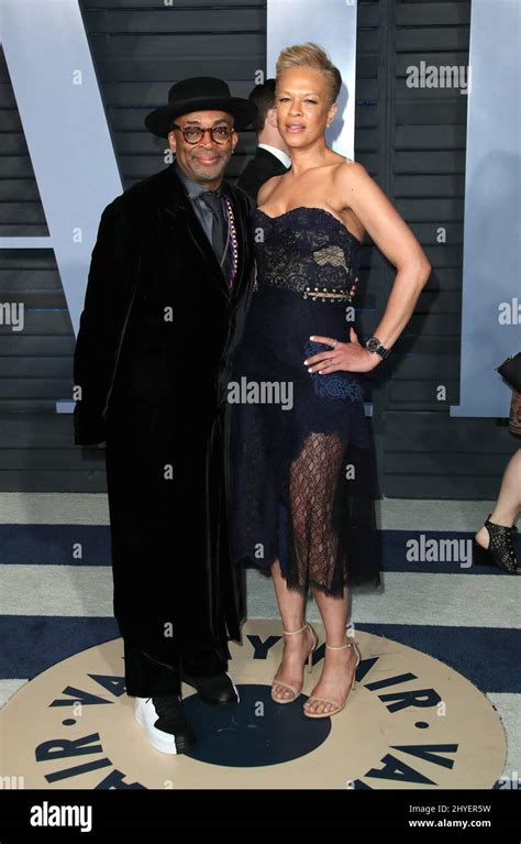 Spike Lee And Tonya Lewis Lee Attending The Vanity Fair Oscar Party Held In Beverly Hills Los
