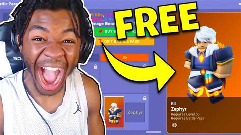 How To Get Free Zephyr Kit And Battlepass Roblox Bedwars Youtube