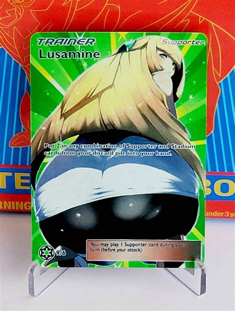 Custom Fan Made Adult Pokemon Card Lusamine Sexy Holographic Etsy Uk