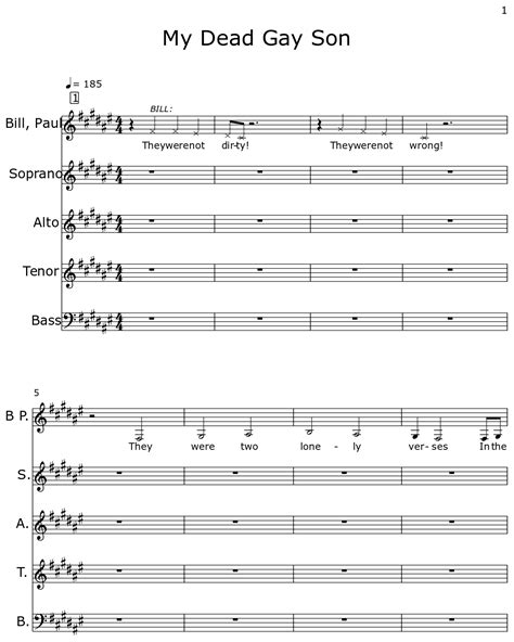 My Dead Gay Son Sheet Music For Piano