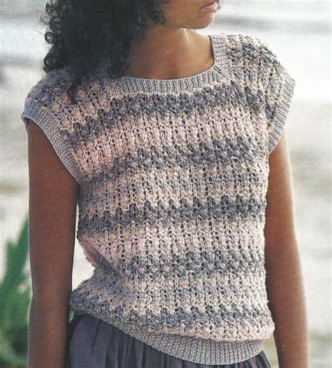 Knit Womans Sleeveless Cotton Top Sweater Pdf Ohhhmama Etsy