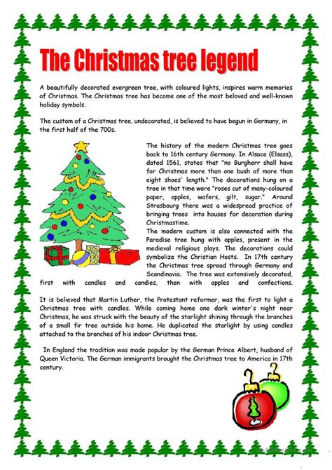 christmas tree english esl worksheets  distance learning