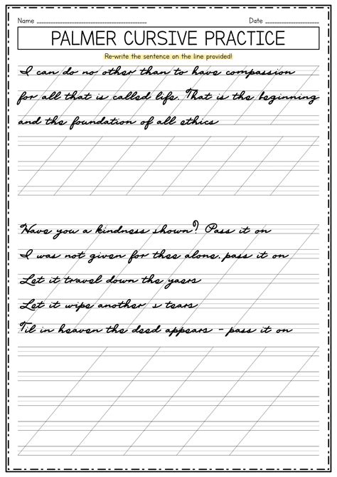 Palmer Method Handwriting Worksheets