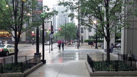 Rain In Downtown Chicago May 30 2017 Youtube