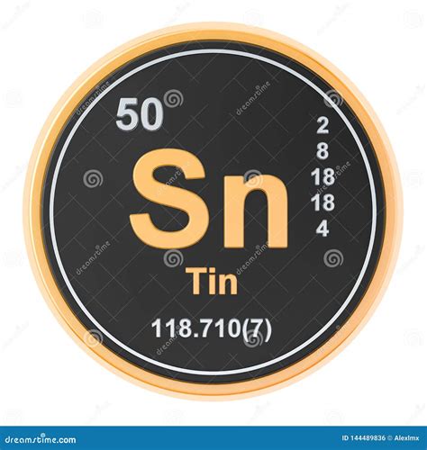 Tin Stannum Sn Chemical Element 3d Rendering Stock Illustration