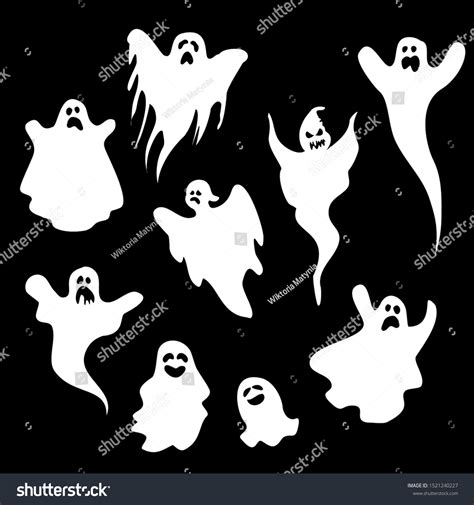 Ghosts Cartoon Style Vector Collection Stock Vector Royalty Free
