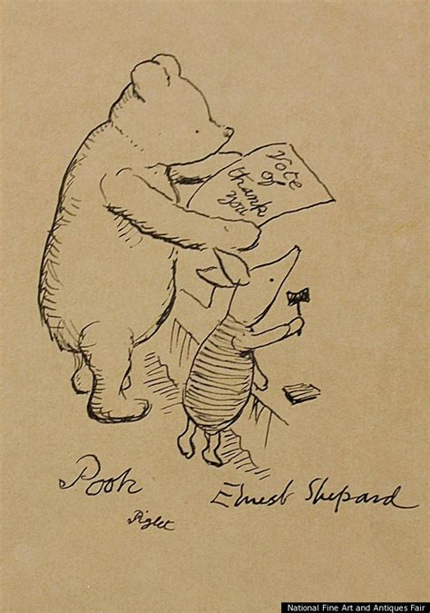 Time lapse video of this drawing here : Winnie-The-Pooh Sketch Set To Sell For £20,000 | HuffPost UK