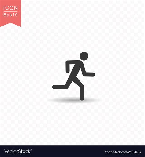 Stick Figure A Man Running Silhouette Icon Simple Vector Image