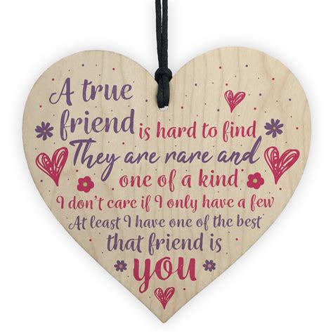 True Friend Friendship Sign Best Friend Plaque T Wood Heart