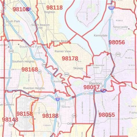 King County Map Washington Zip Codes