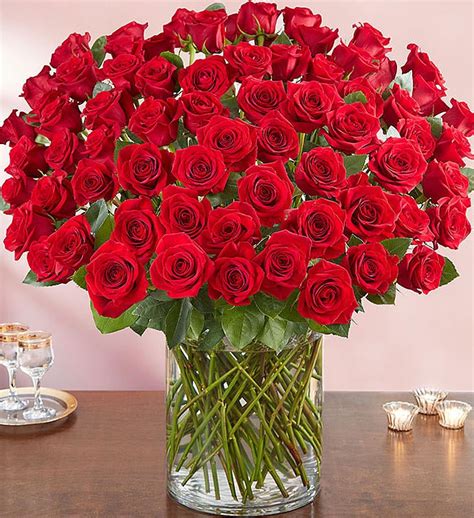 100 Premium Long Stem Red Roses 163009