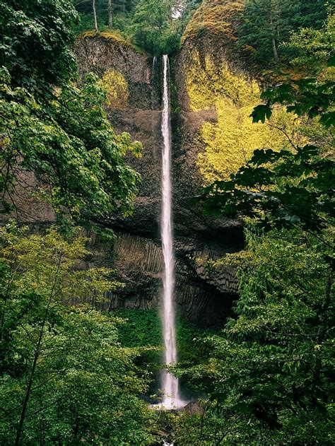 Waterfall Portland Nature Landscape Gorge Travel Oregon Water