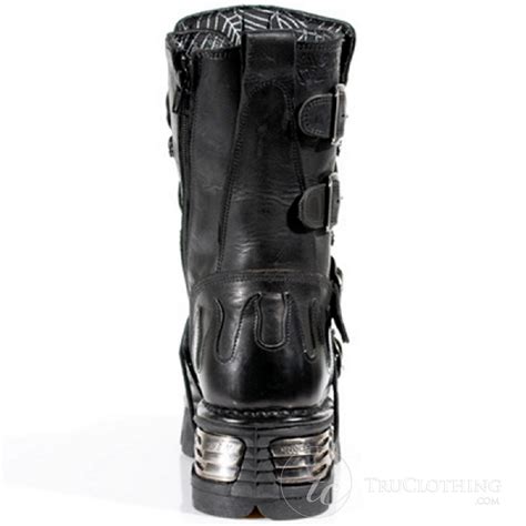 M107 S3 New Rock Punk Emo Black Skull Metallic Boots 107 S3 Buy