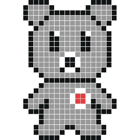 Des nombreux exemples à imprimer gratuitement avec plusieurs je vous propose… générateur pixel art : Ours peluche - Décoration Pixel Art Animaux, Stickers en relief - 36