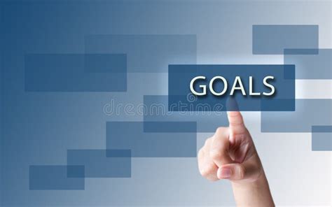 A Finger Pointing The Word Goals Stock Image Image Of Clear Blue