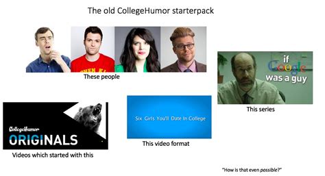 The Old Collegehumor Starterpack Rstarterpacks Starter Packs Know Your Meme