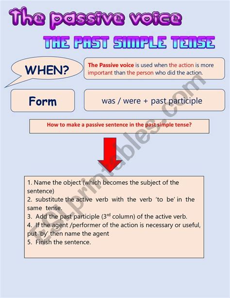 The Passive Voice Past Simple Esl Worksheet By Yasyasyas