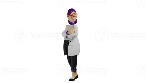 Free 3d Illustration Beautiful Doctor 3d Cartoon Character Doctor