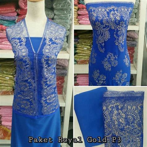 Pir mengandung vitamin a, vitamin b, vitamin c, kalori dan berbagai jenis mineral. Brokat Bahan Kain Kebaya Dress Gaun Baju Muslim Gamis Couple Pasangan Paket Biru Emas Royal Gold ...