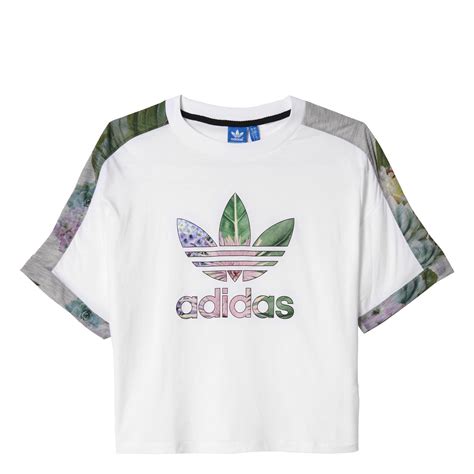 Adidas Originals Mujer Camiseta Train Cuff Trefoil Floral Blanc