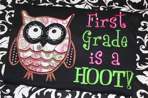 Owl 1st Grade Is A Hoot School Teacher Shirt Can Change Etsy
