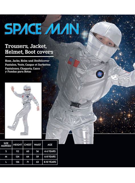Astronaut Boys Fancy Dress Costume Nasa Spaceman Kids Costume