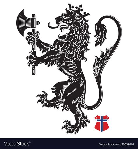 A Medieval Heraldic Coat Arms Heraldic Lion Vector Image