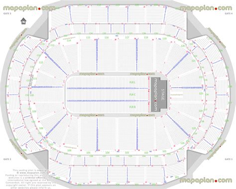 Xcel Energy Center Detailed Seat And Row Numbers End Stage Concert