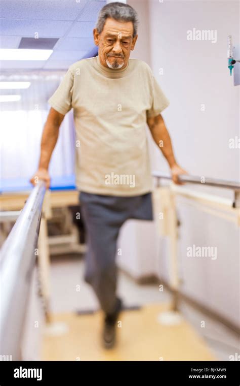 Older Man With One Leg Walking Stock Photo Alamy