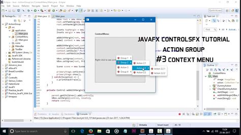 Javafx Controlsfx Tutorial Actiongroup Contextmenu Youtube